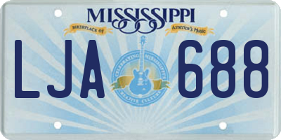 MS license plate LJA688