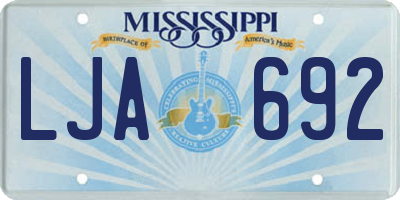 MS license plate LJA692