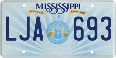 MS license plate LJA693