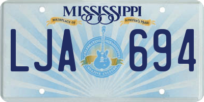 MS license plate LJA694