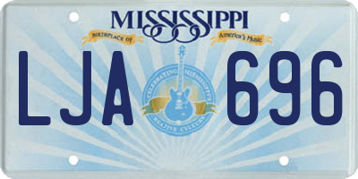 MS license plate LJA696