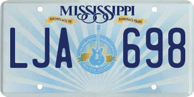 MS license plate LJA698