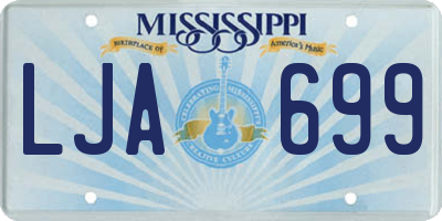 MS license plate LJA699