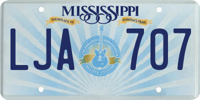 MS license plate LJA707