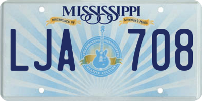 MS license plate LJA708