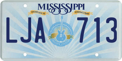 MS license plate LJA713
