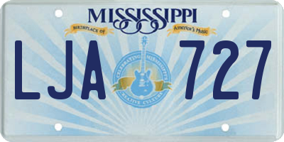 MS license plate LJA727
