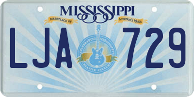 MS license plate LJA729