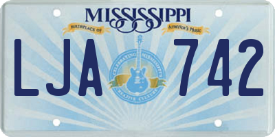 MS license plate LJA742