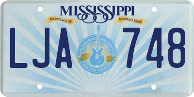MS license plate LJA748