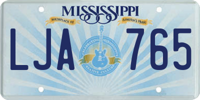 MS license plate LJA765