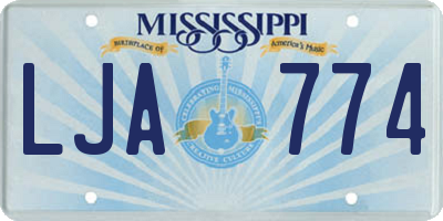 MS license plate LJA774
