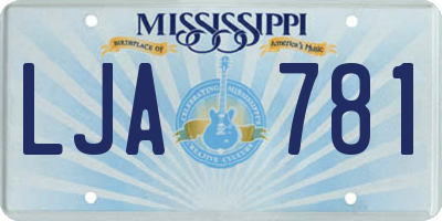 MS license plate LJA781