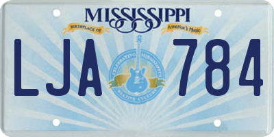 MS license plate LJA784
