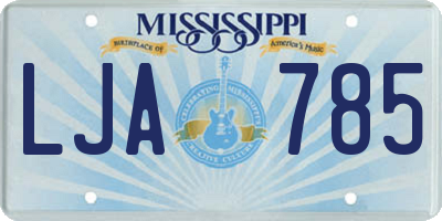 MS license plate LJA785