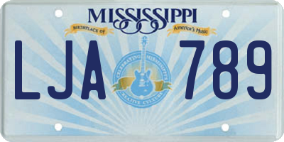 MS license plate LJA789