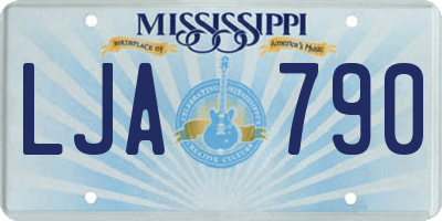 MS license plate LJA790