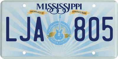 MS license plate LJA805