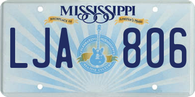 MS license plate LJA806