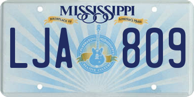 MS license plate LJA809