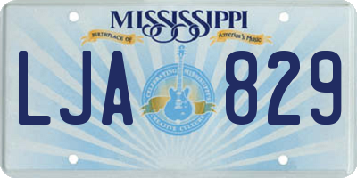 MS license plate LJA829