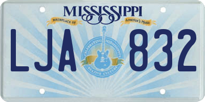 MS license plate LJA832