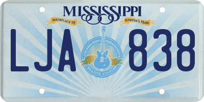 MS license plate LJA838