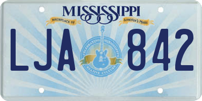 MS license plate LJA842