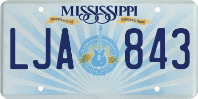 MS license plate LJA843