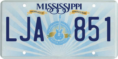 MS license plate LJA851