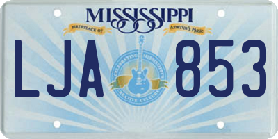 MS license plate LJA853