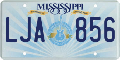 MS license plate LJA856