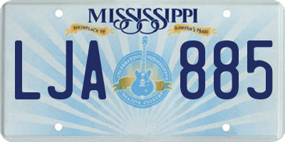 MS license plate LJA885