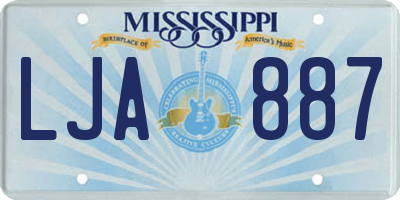MS license plate LJA887