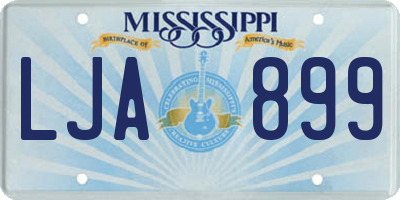 MS license plate LJA899