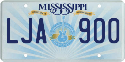 MS license plate LJA900