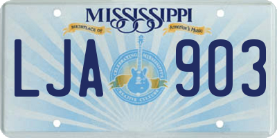 MS license plate LJA903