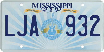 MS license plate LJA932