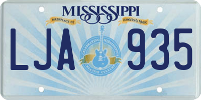 MS license plate LJA935