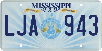 MS license plate LJA943