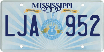 MS license plate LJA952