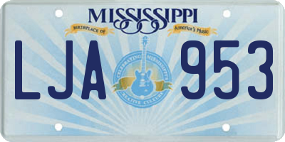 MS license plate LJA953