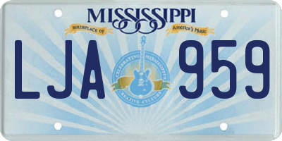 MS license plate LJA959