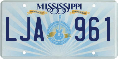 MS license plate LJA961