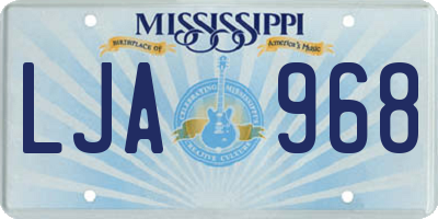 MS license plate LJA968