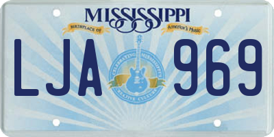 MS license plate LJA969