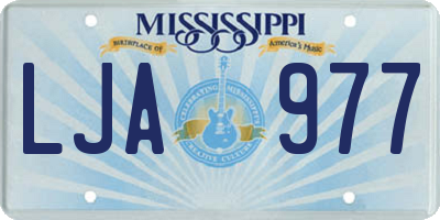 MS license plate LJA977