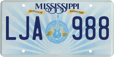 MS license plate LJA988