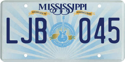 MS license plate LJB045