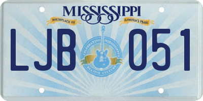 MS license plate LJB051